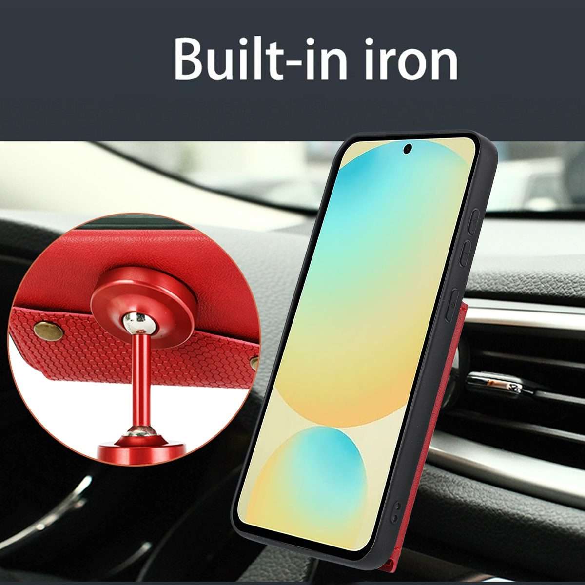 For Redmi Note 14 Pro+ 5G Double Buckle Card Slots Magnetic Phone Case(Red)