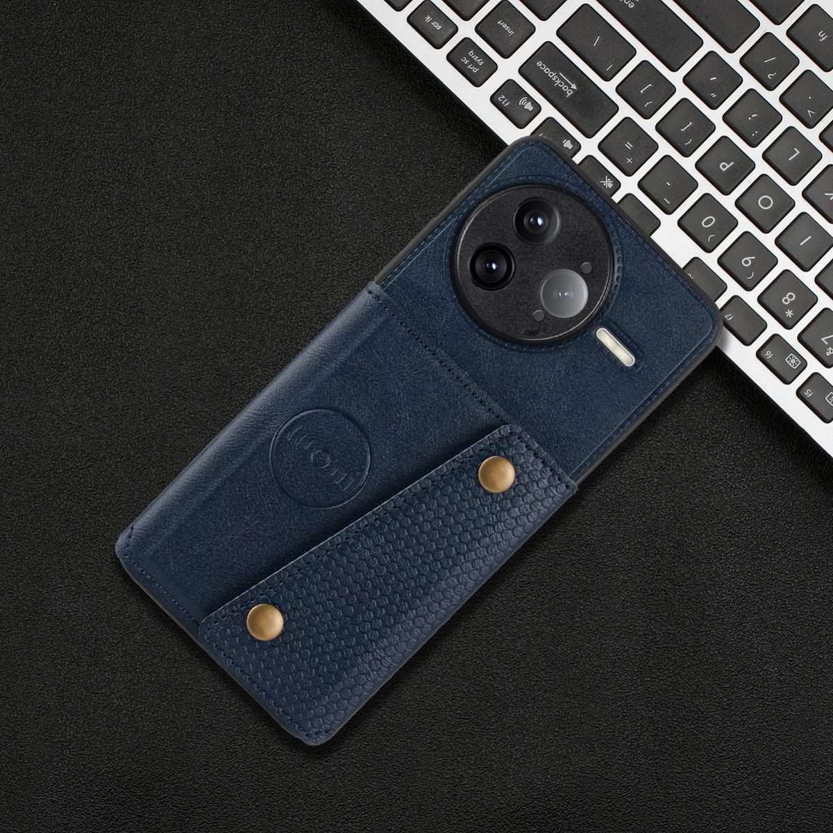 For Redmi K80 Pro Double Buckle Card Slots Magnetic Phone Case(Blue)