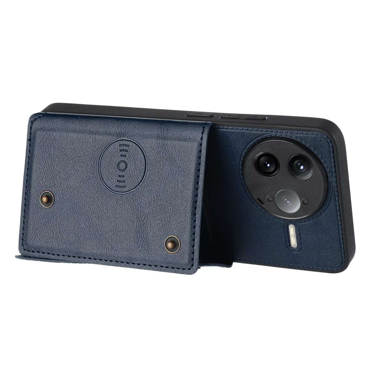 For Redmi K80 Pro Double Buckle Card Slots Magnetic Phone Case(Blue)