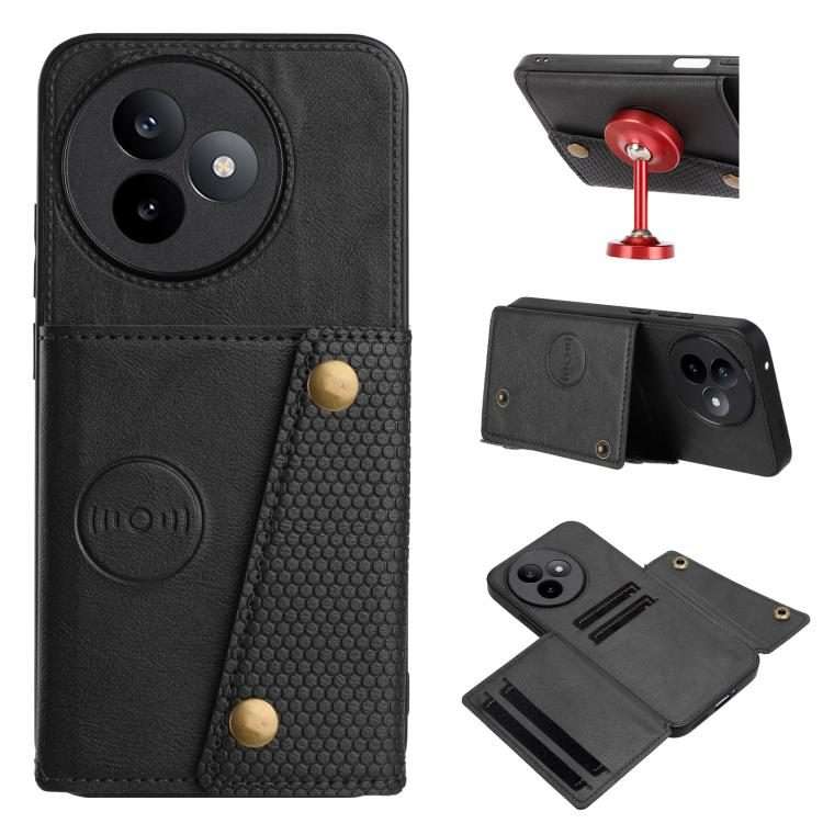For Redmi K80 Ultra Double Buckle Card Slots Magnetic Phone Case(Black)
