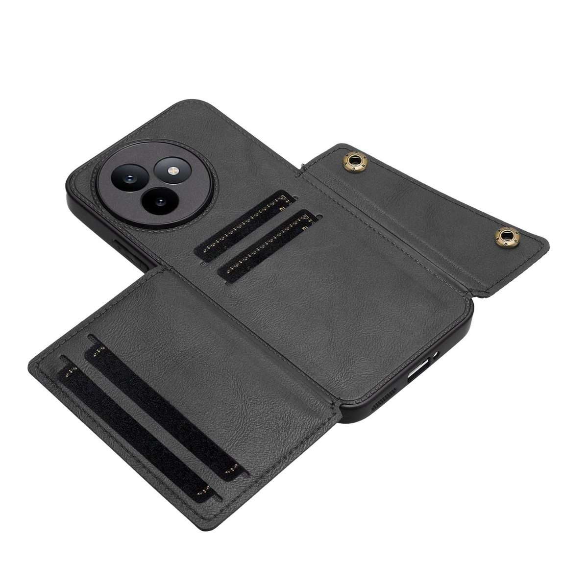 For Redmi K80 Ultra Double Buckle Card Slots Magnetic Phone Case(Black)