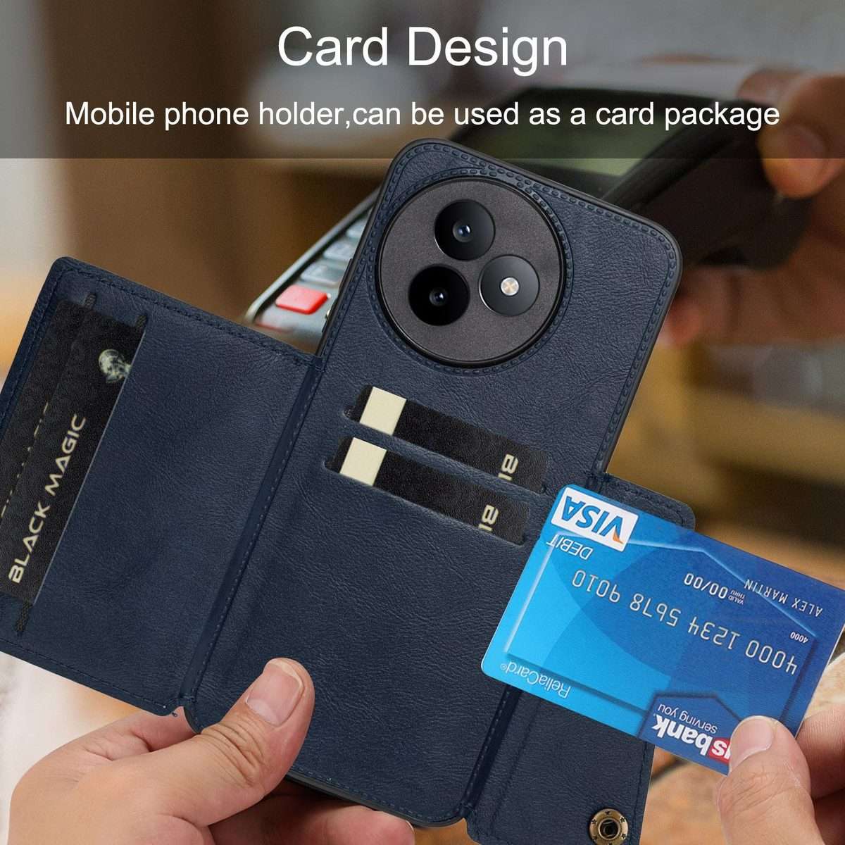 For Redmi K80 Ultra Double Buckle Card Slots Magnetic Phone Case(Black)