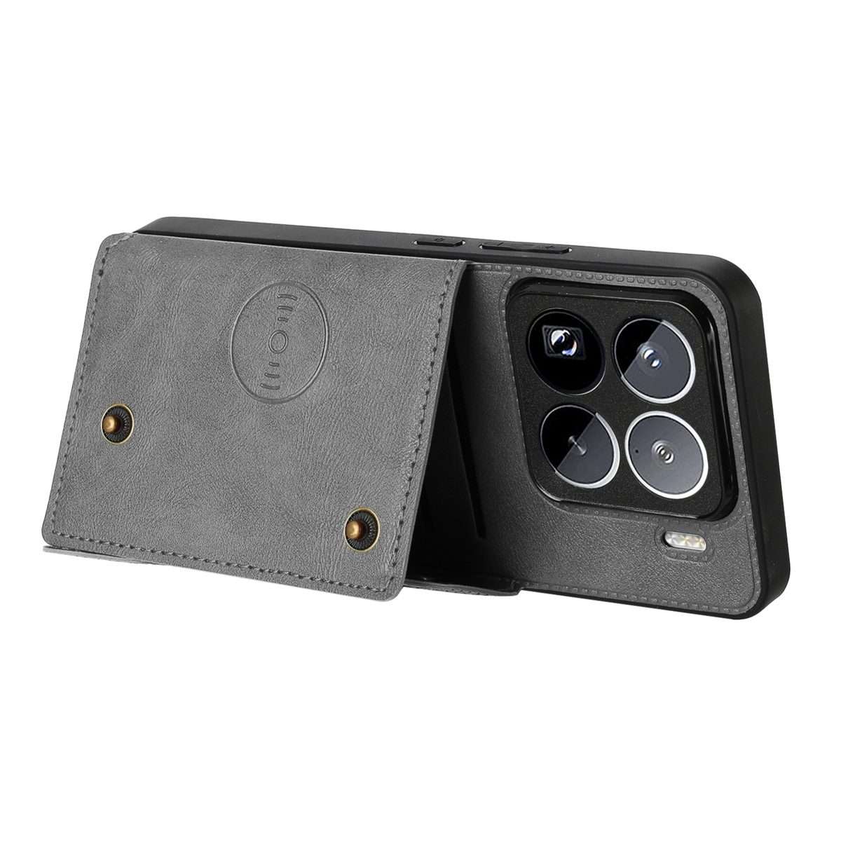 For Xiaomi 15 Pro Double Buckle Card Slots Magnetic Phone Case(Grey)