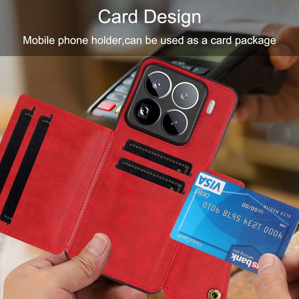 For Xiaomi 15 Pro Double Buckle Card Slots Magnetic Phone Case(Grey)