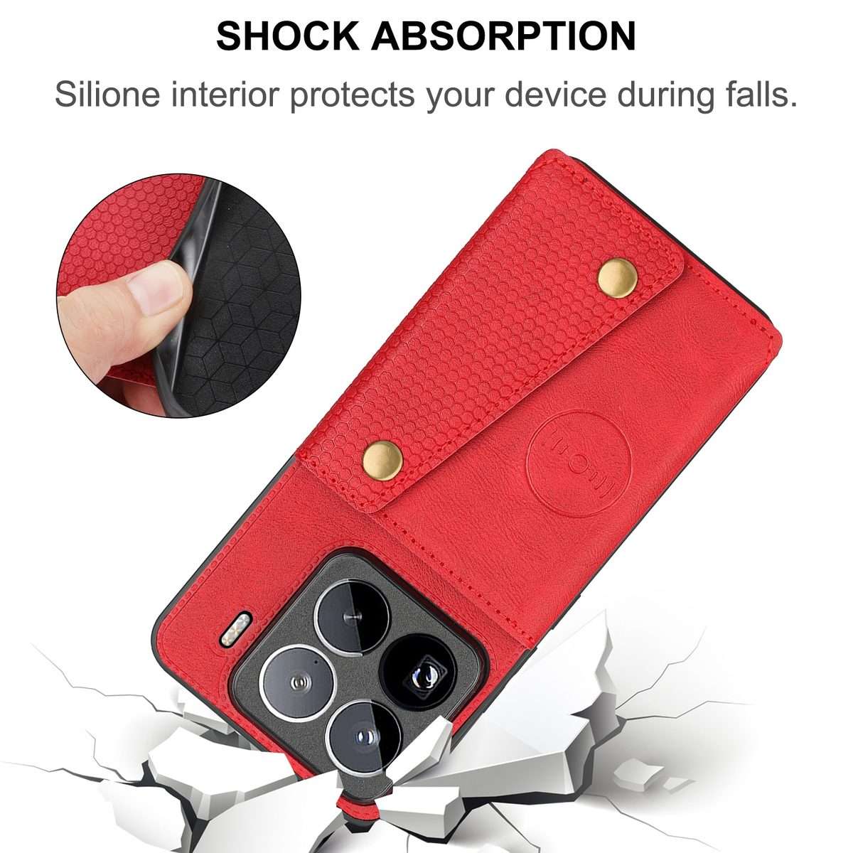For Xiaomi 15 Pro Double Buckle Card Slots Magnetic Phone Case(Red)