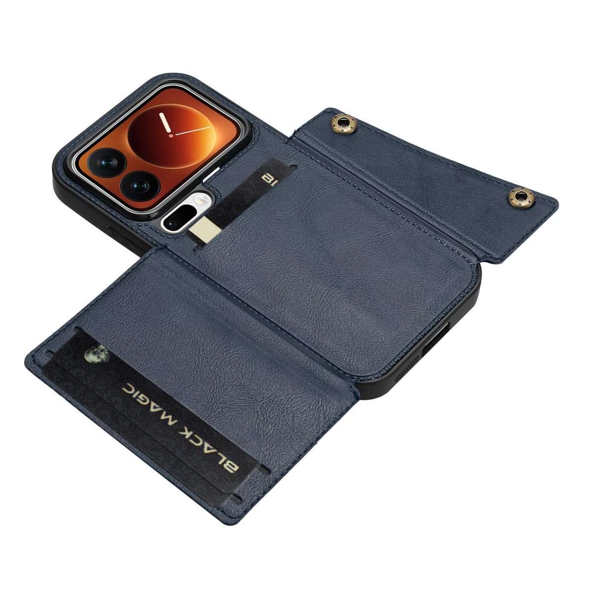 For Xiaomi 17 Pro Double Buckle Card Slots Magnetic Phone Case(Blue)
