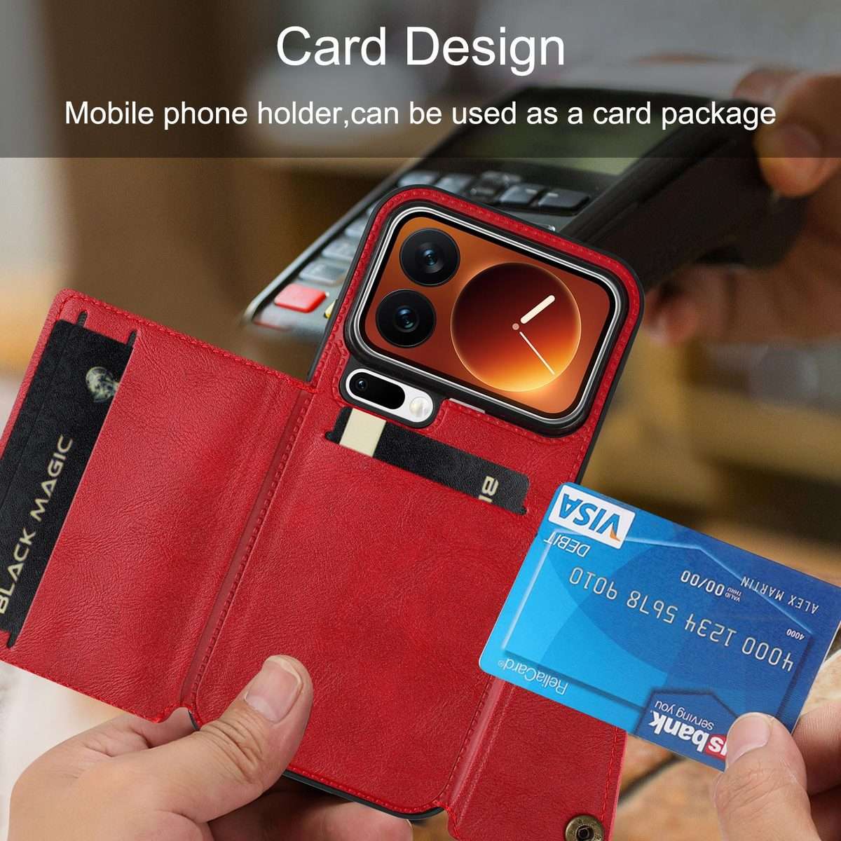 For Xiaomi 17 Pro Double Buckle Card Slots Magnetic Phone Case(Blue)