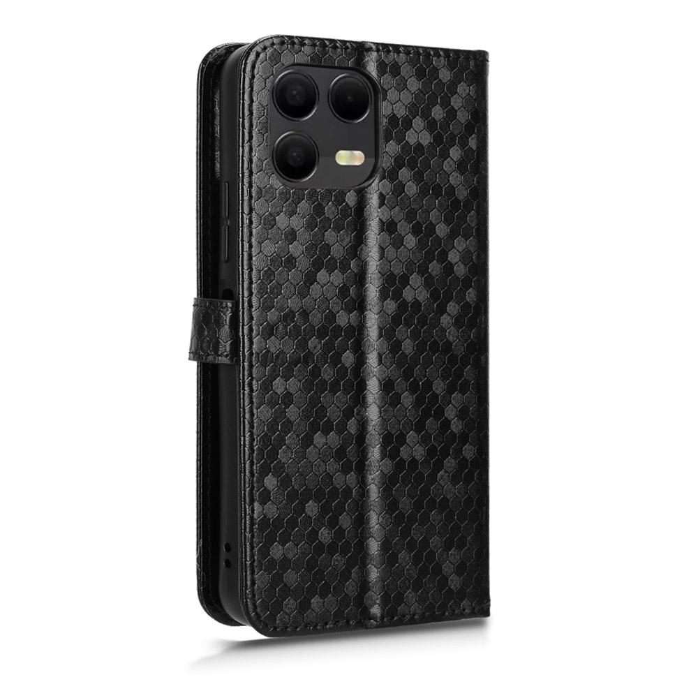 For T-Mobile Revvl 8 Pro 5G Honeycomb Dot Texture Leather Phone Case(Black)