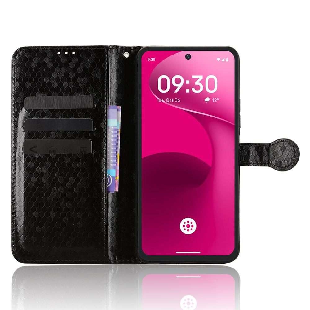 For T-Mobile Revvl 8 Pro 5G Honeycomb Dot Texture Leather Phone Case(Black)