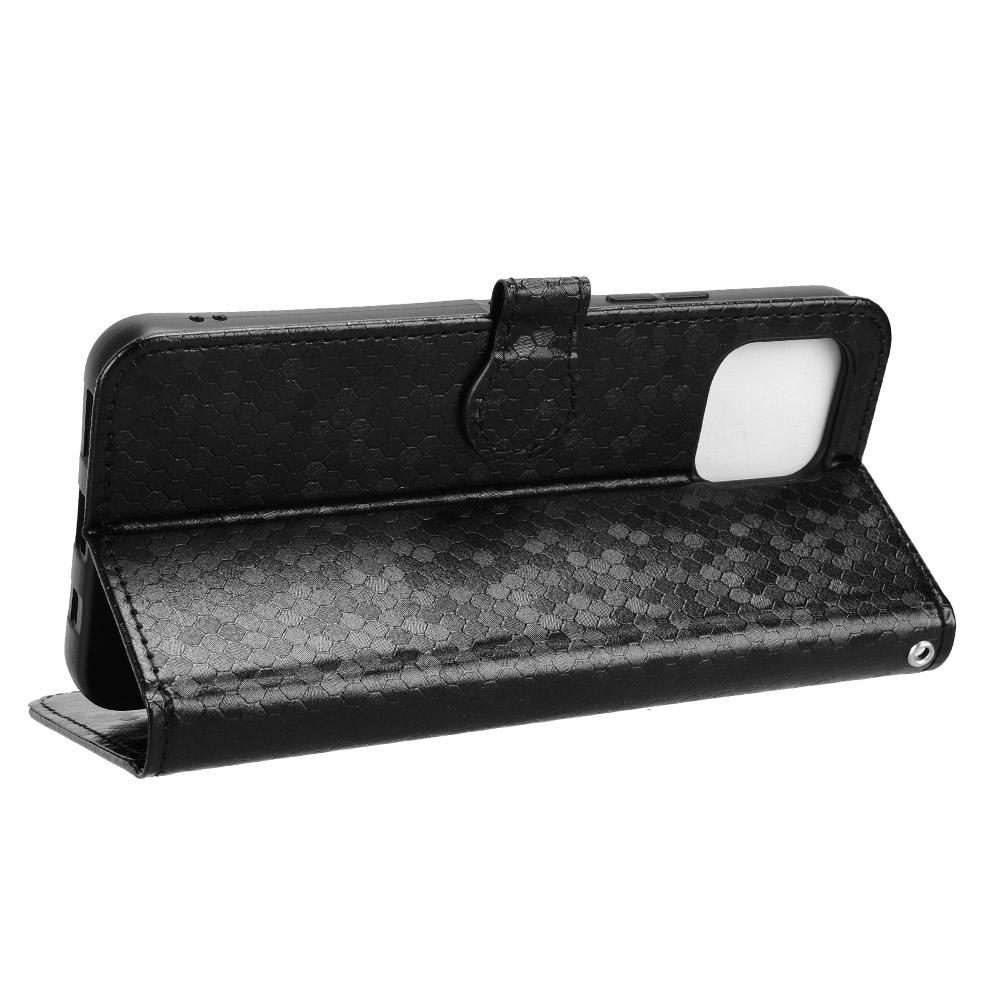 For T-Mobile Revvl 8 Pro 5G Honeycomb Dot Texture Leather Phone Case(Black)