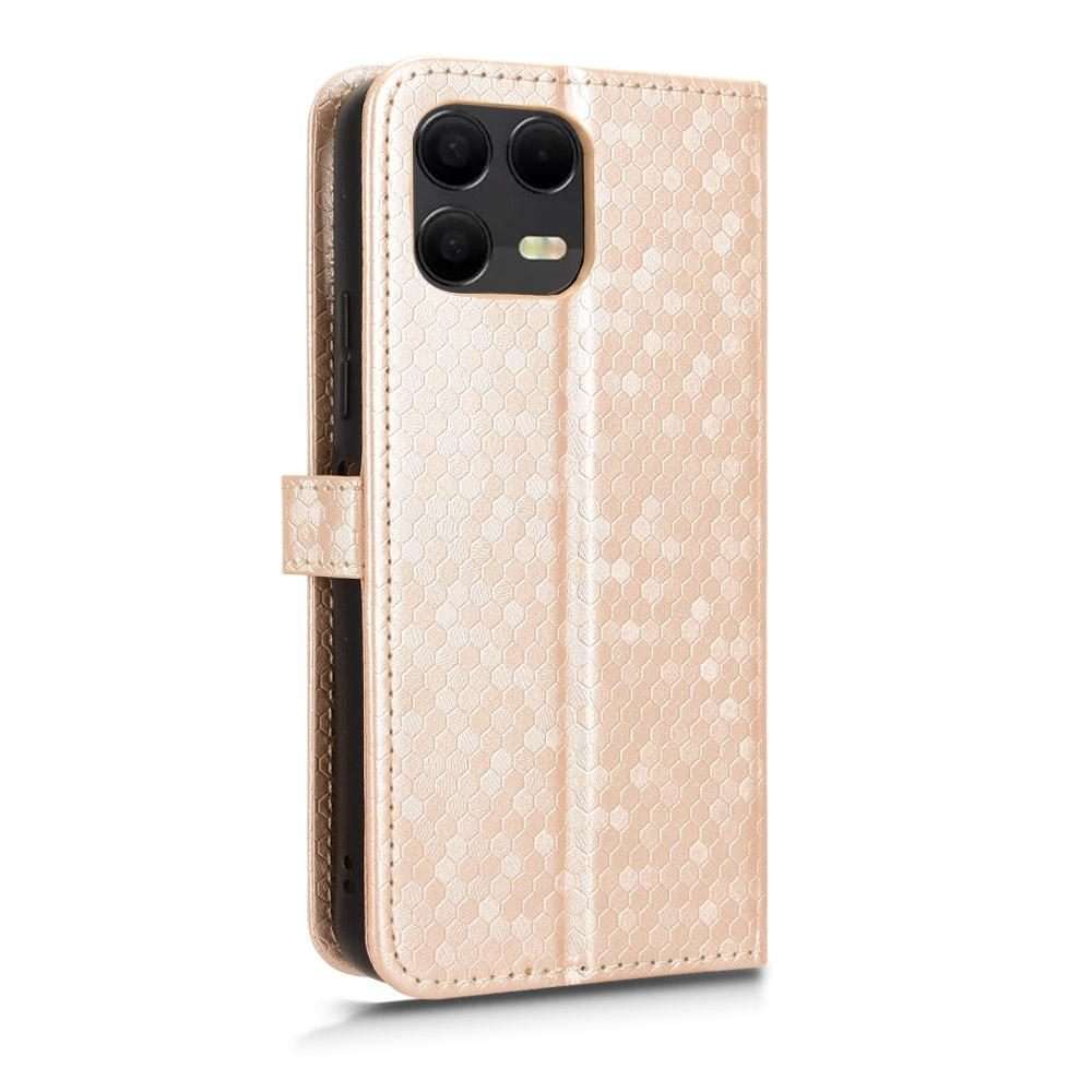 For T-Mobile Revvl 8 Pro 5G Honeycomb Dot Texture Leather Phone Case(Gold)