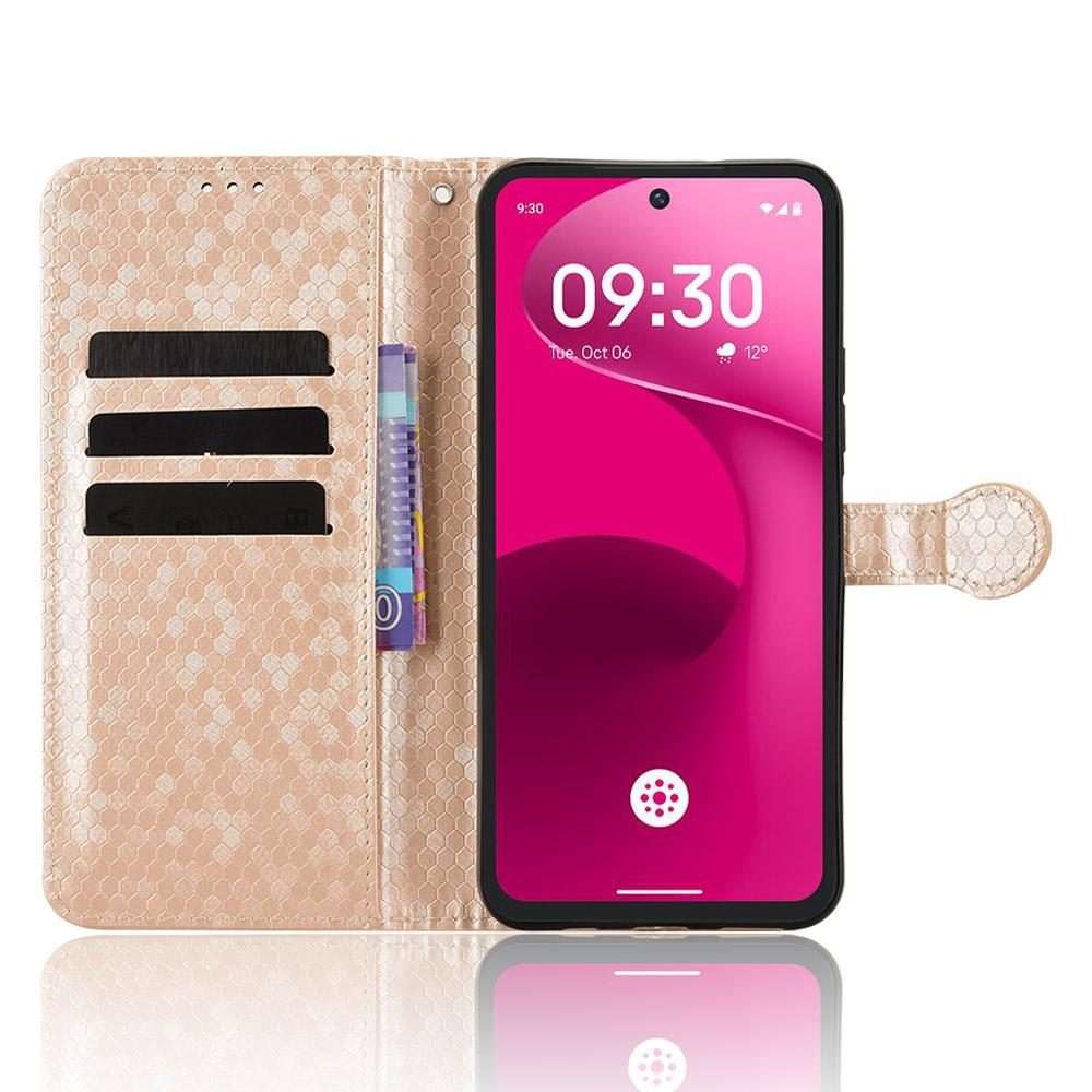 For T-Mobile Revvl 8 Pro 5G Honeycomb Dot Texture Leather Phone Case(Gold)