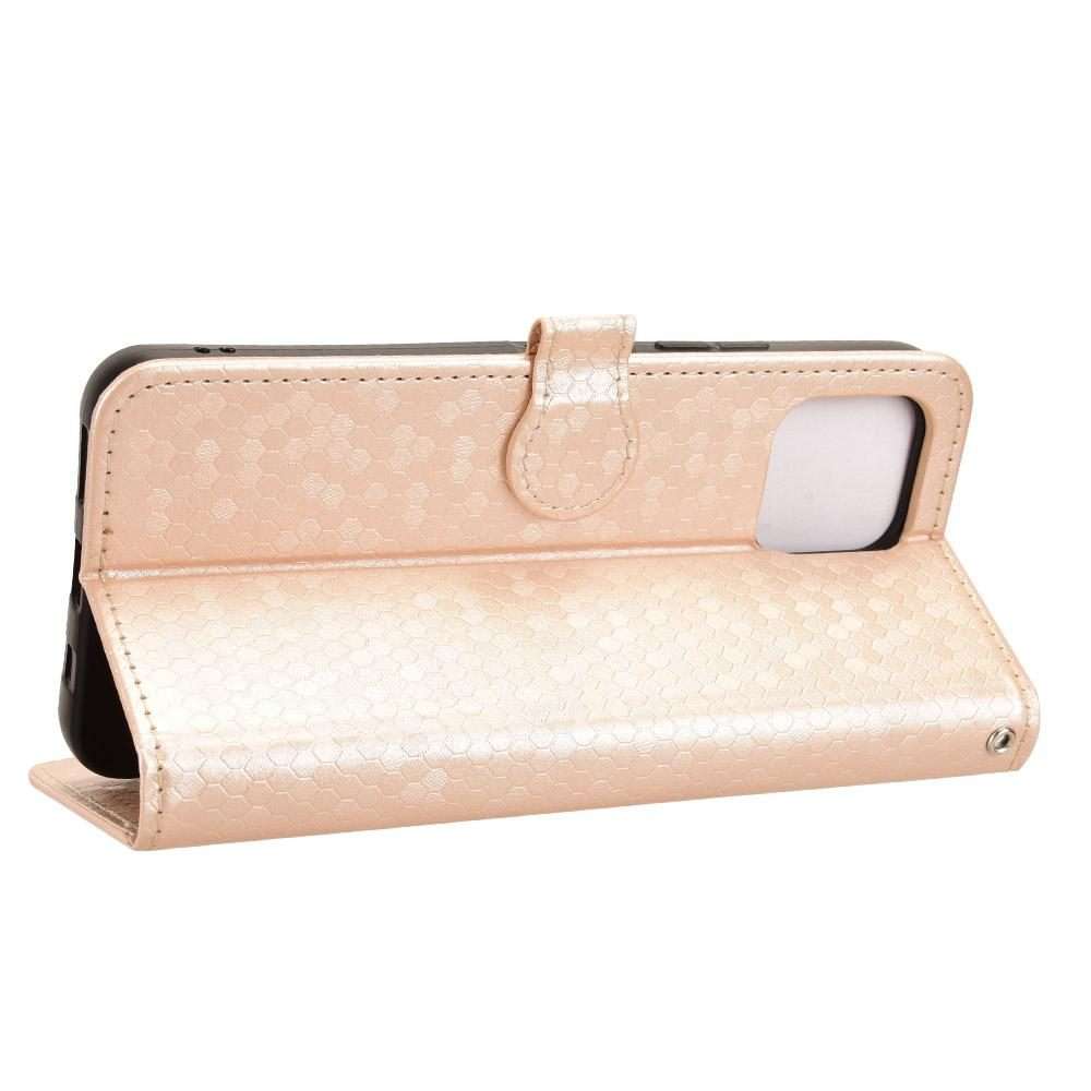 For T-Mobile Revvl 8 Pro 5G Honeycomb Dot Texture Leather Phone Case(Gold)