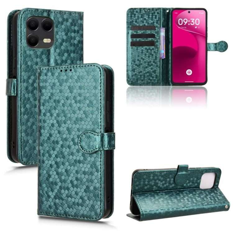 For T-Mobile Revvl 8 Pro 5G Honeycomb Dot Texture Leather Phone Case(Green)