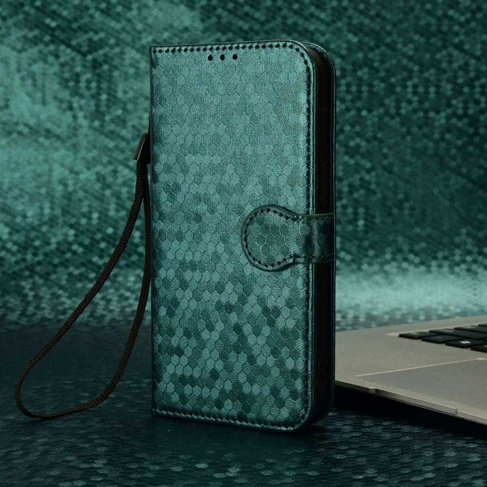 For T-Mobile Revvl 8 Pro 5G Honeycomb Dot Texture Leather Phone Case(Green)