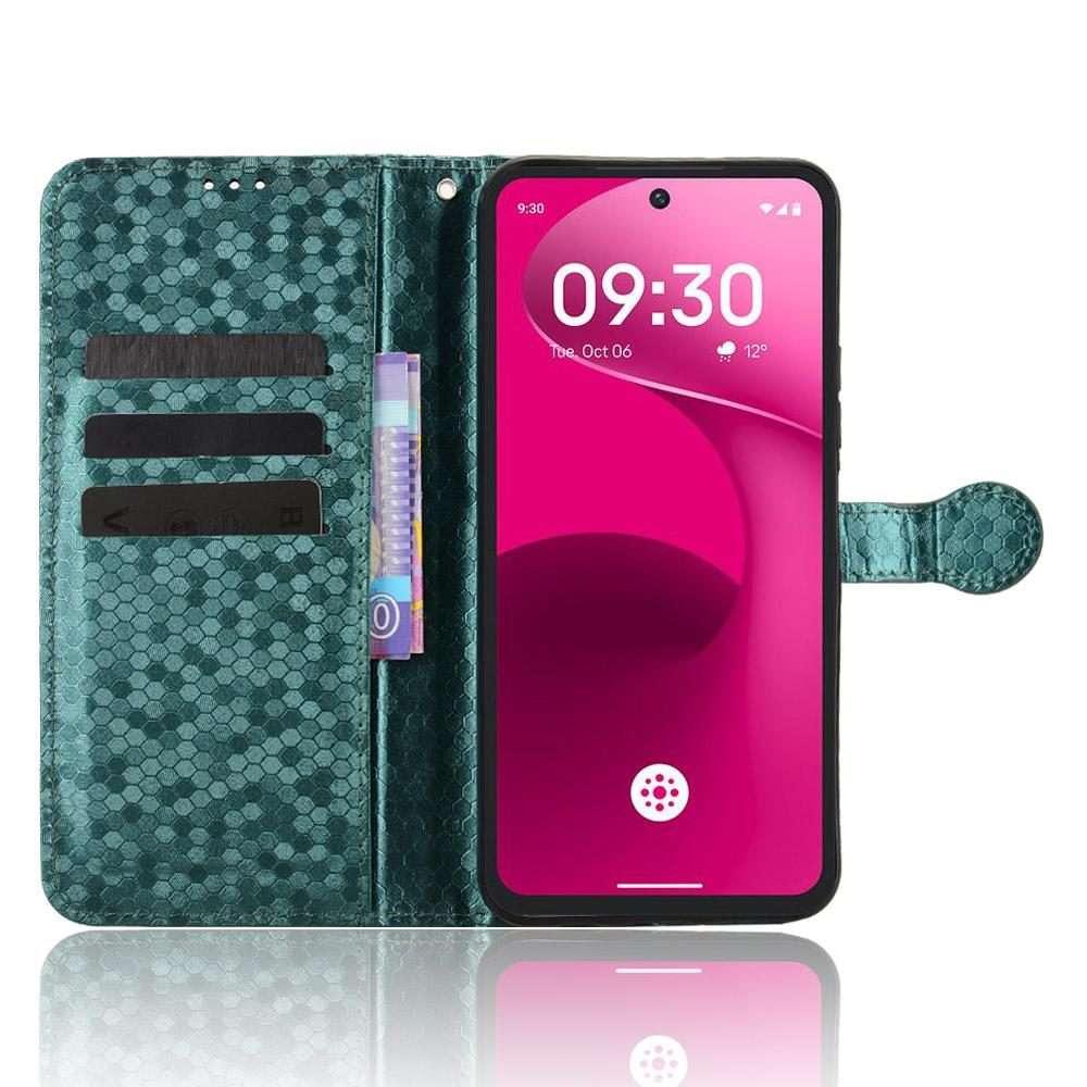 For T-Mobile Revvl 8 Pro 5G Honeycomb Dot Texture Leather Phone Case(Green)