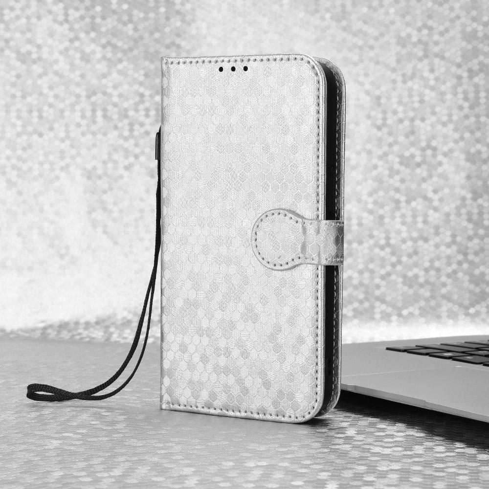For T-Mobile Revvl 8 Pro 5G Honeycomb Dot Texture Leather Phone Case(Silver)
