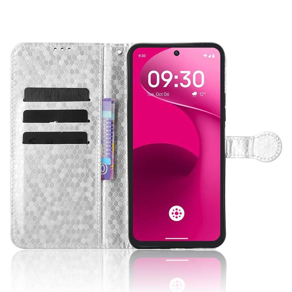 For T-Mobile Revvl 8 Pro 5G Honeycomb Dot Texture Leather Phone Case(Silver)