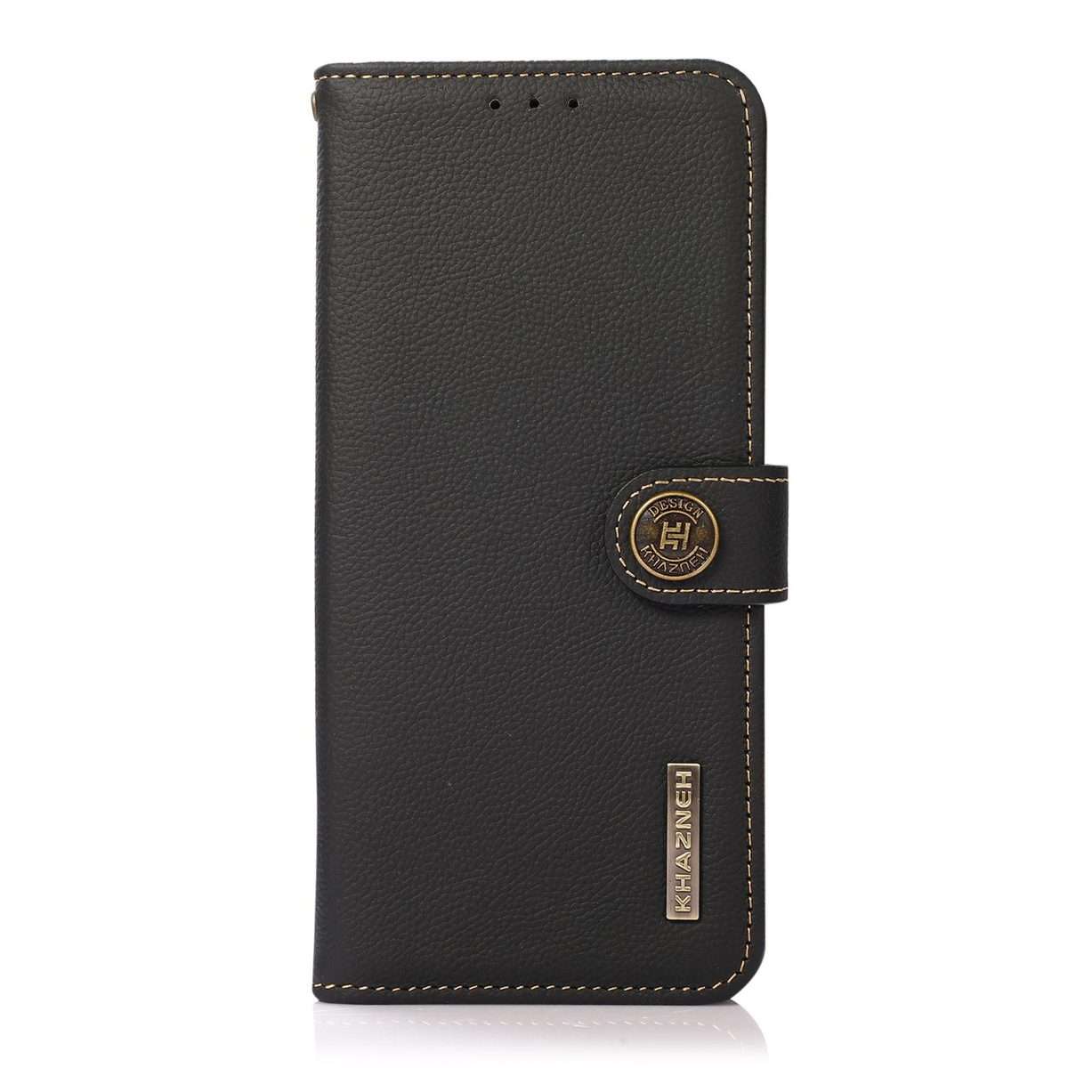 For Redmi K90 Pro Max/Poco F8 Ultra KHAZNEH Custer Texture RFID Genuine Leather Phone Case(Black)