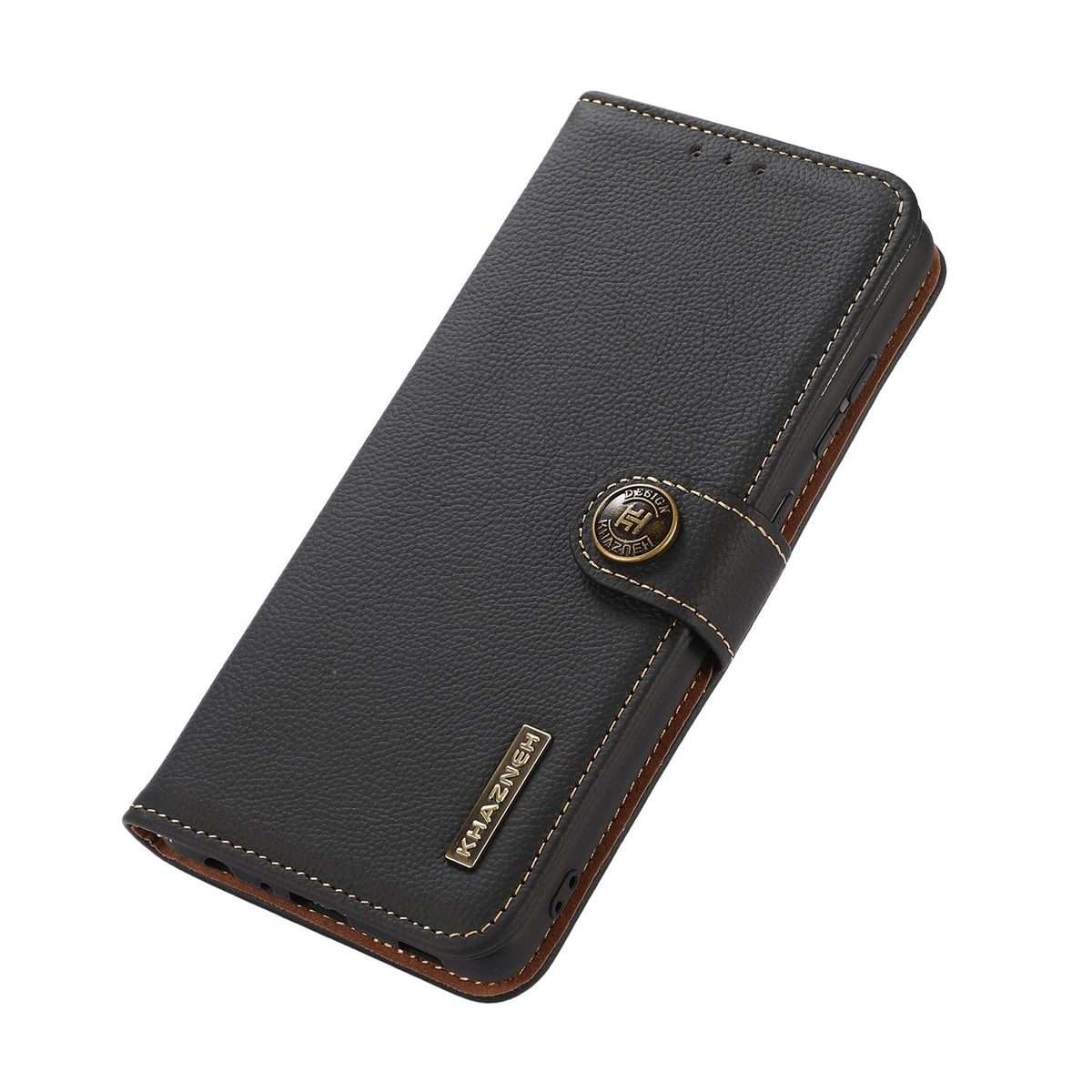 For Redmi K90 Pro Max/Poco F8 Ultra KHAZNEH Custer Texture RFID Genuine Leather Phone Case(Black)