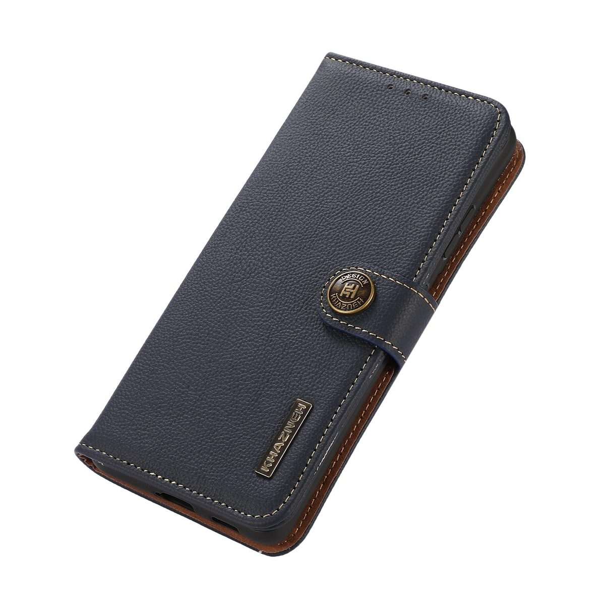 For Redmi K90 Pro Max/Poco F8 Ultra KHAZNEH Custer Texture RFID Genuine Leather Phone Case(Blue)