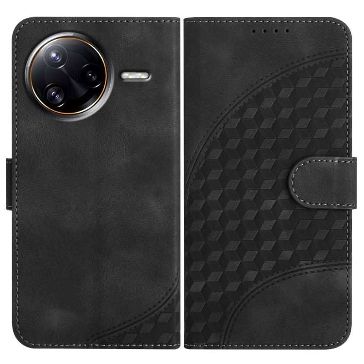 For Redmi K80 Pro / Poco F7 Ultra Elephant Head Embossed Phone Leather Case with Lanyard(Black)
