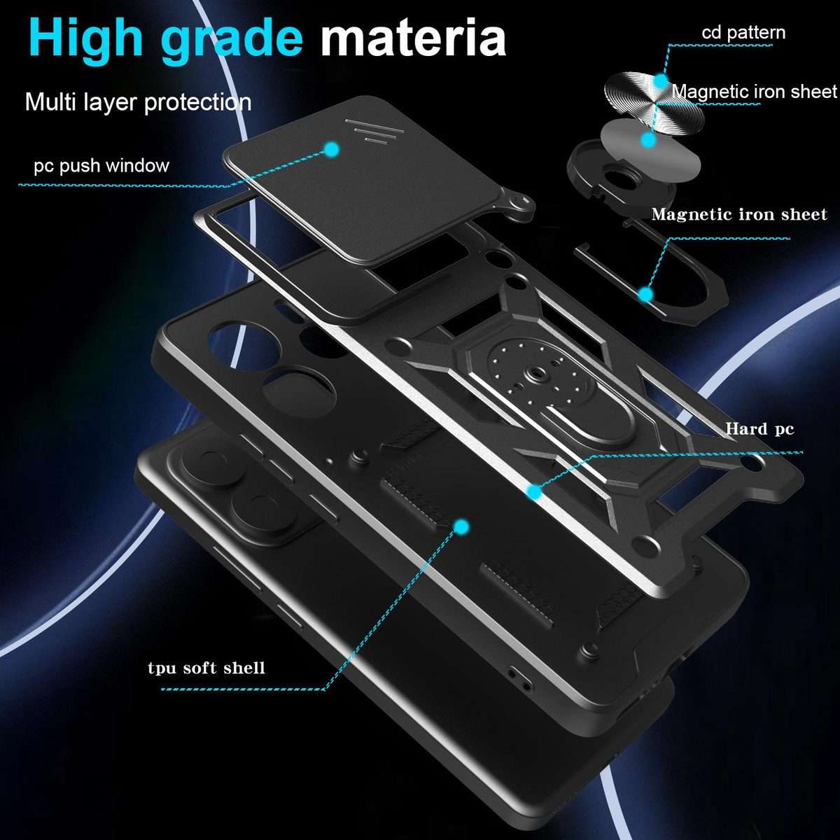 For Xiaomi 15 Pro Sliding Camera Cover Design TPU+PC Phone Case(Mint Green)