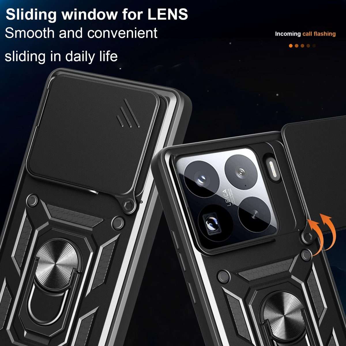 For Xiaomi 15 Pro Sliding Camera Cover Design TPU+PC Phone Case(Red)