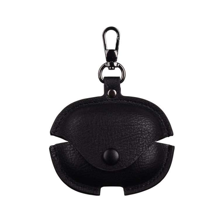 For Redmi Buds 6 Pro / 8 Pro Business Leather Earphone Protective Case with Hook(Black)