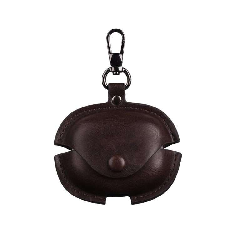 For Redmi Buds 6 Pro / 8 Pro Business Leather Earphone Protective Case with Hook(Dark Brown)