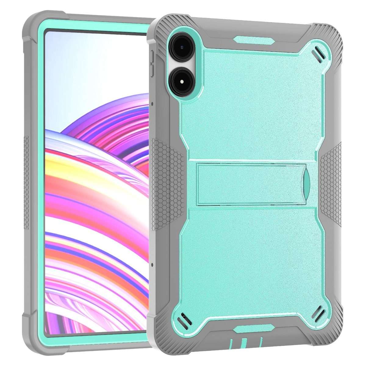 For Xiaomi Redmi Pad Pro 12.1 Shockproof Silicone Hybrid PC Tablet Case wi ... (Mint Green + Grey)
