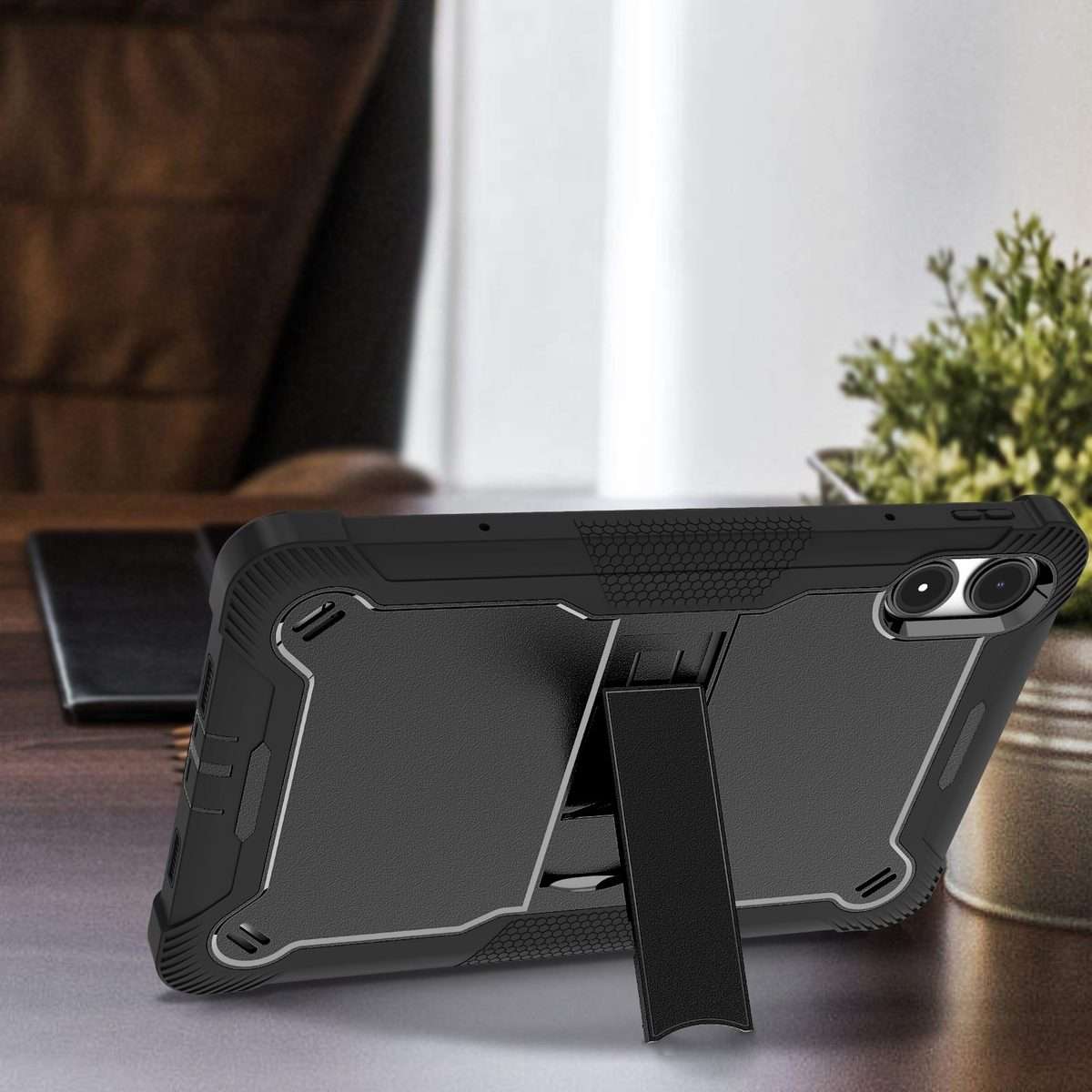 For Xiaomi Redmi Pad Pro 12.1 Shockproof Silicone Hybrid PC Tablet Case with Holder(Black)