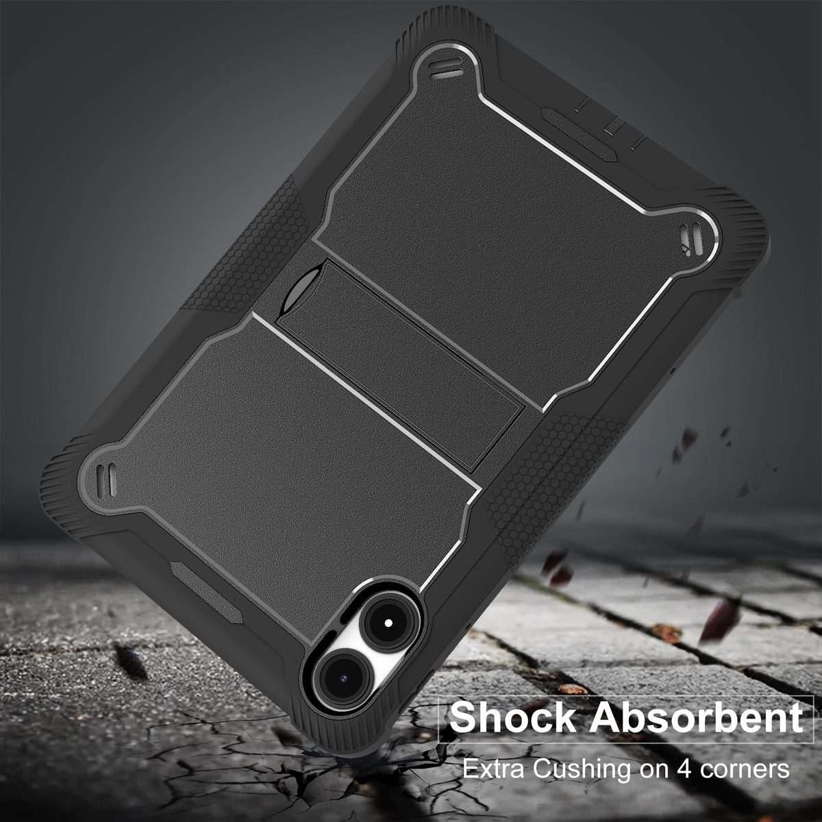 For Xiaomi Redmi Pad Pro 12.1 Shockproof Silicone Hybrid PC Tablet Case with Holder(Black)