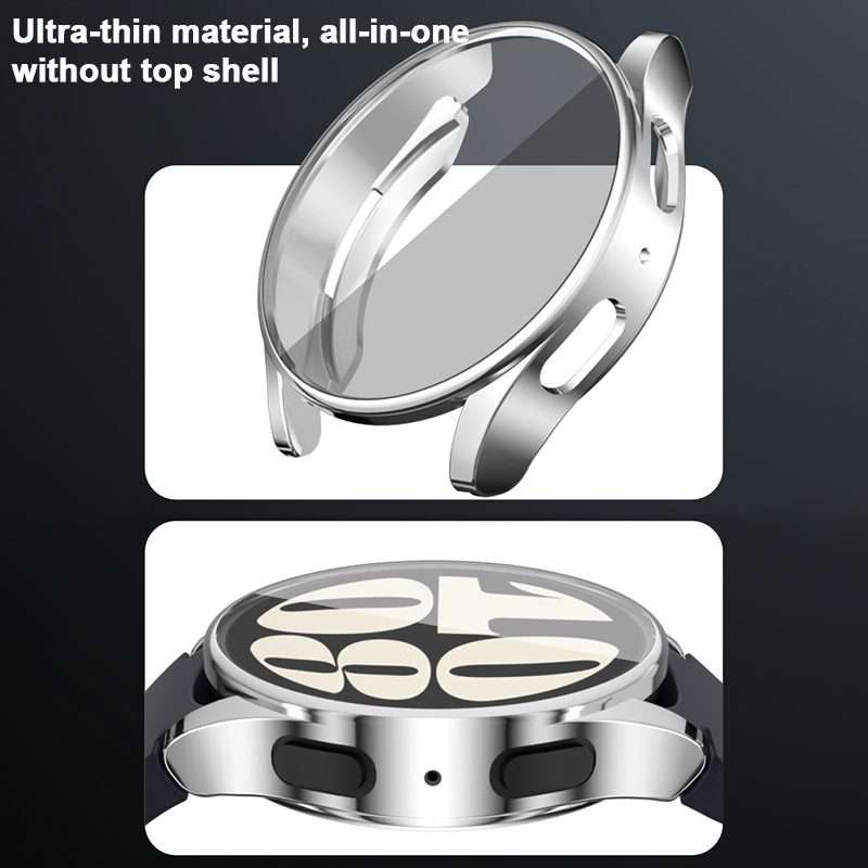 For Samsung Galaxy Watch FE 40mm Full Coverage Electroplated TPU Watch Protective Case(Silver)