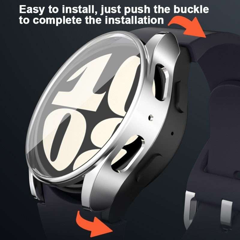 For Samsung Galaxy Watch FE 40mm Full Coverage Electroplated TPU Watch Protective Case(Silver)