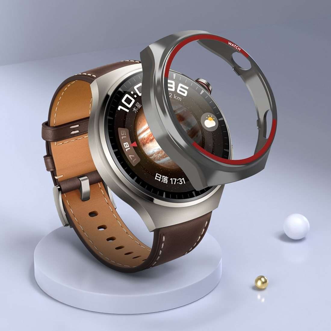 For Huawei Watch 4 Pro Hollow PC Watch Protective Case(Black)