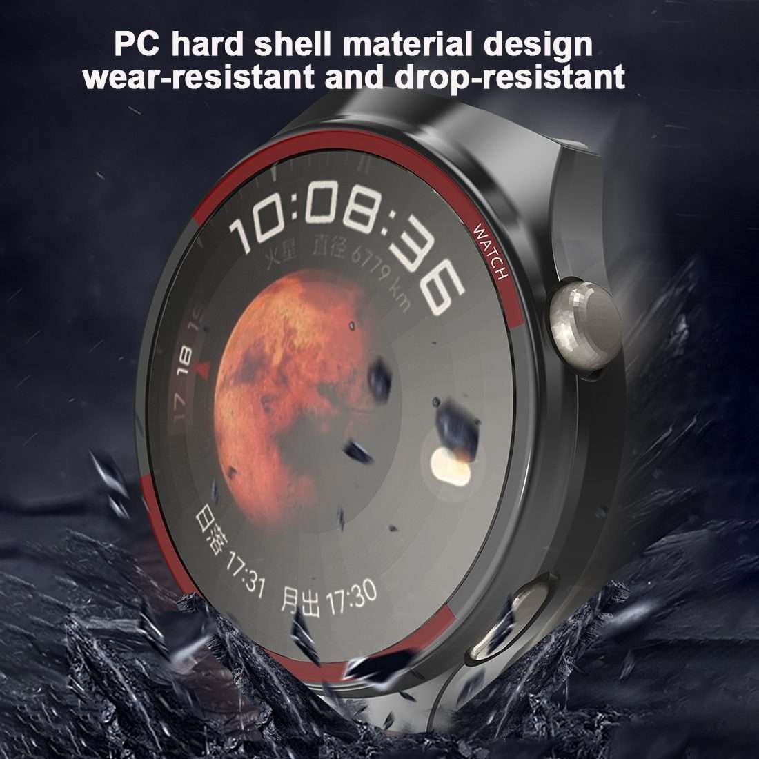 For Huawei Watch 4 Pro Hollow PC Watch Protective Case(Black)