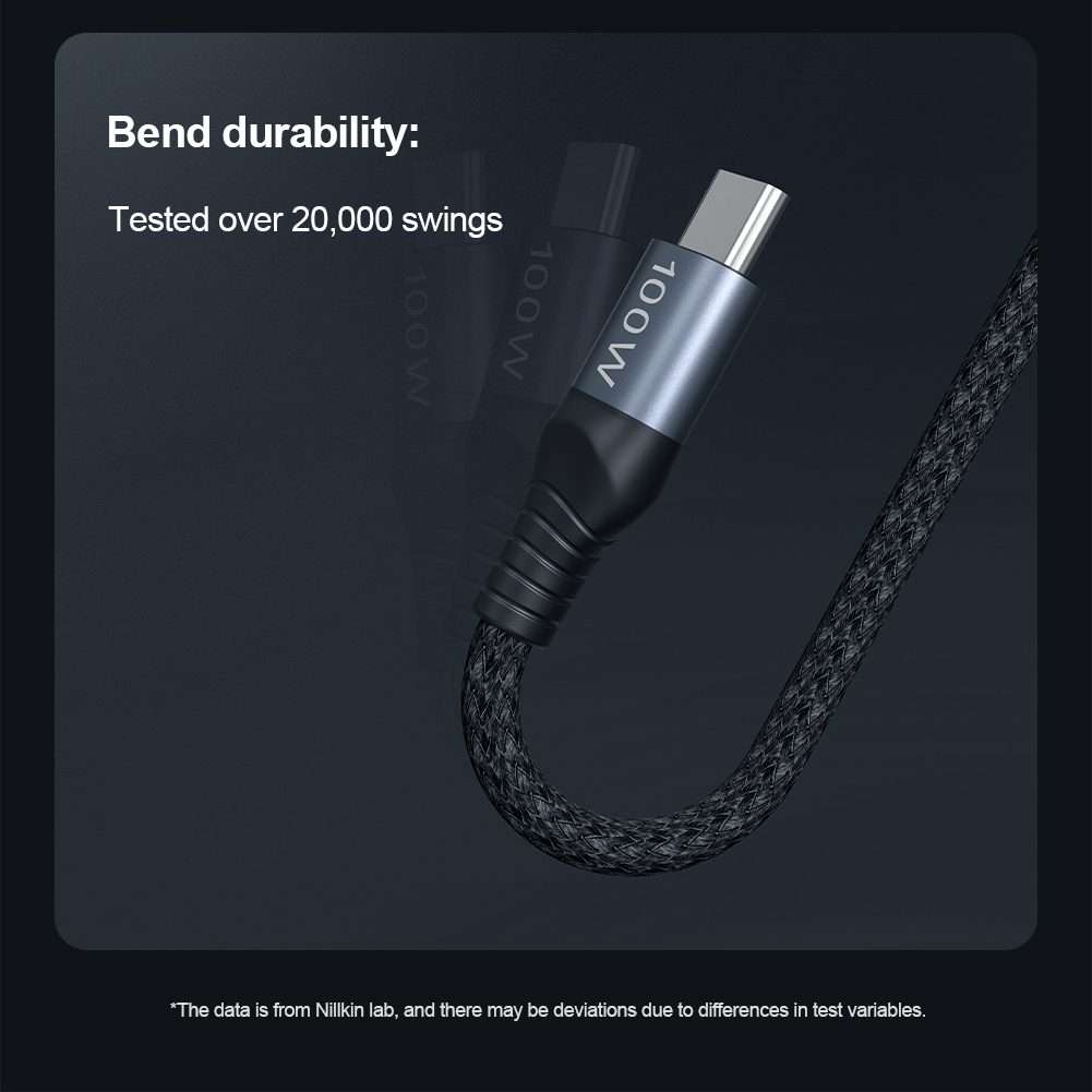 NILLKIN PD3.0 100W/27W USB-C / Type-C to USB-C / Type-C + 8 Pin Dual Power Fast Charging Data Cabl