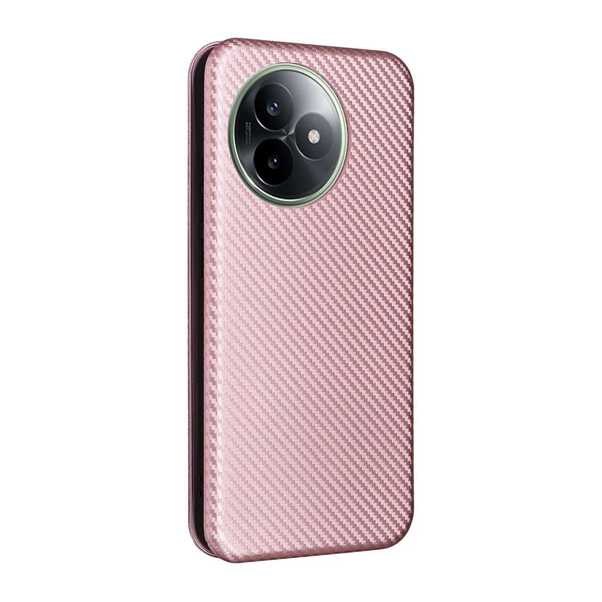 For Redmi K80 Ultra 5G Carbon Fiber Texture Flip Leather Phone Case(Pink)