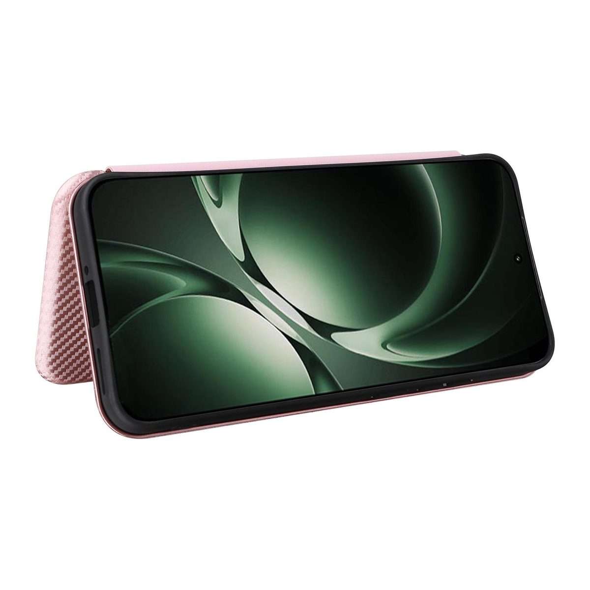 For Redmi K80 Ultra 5G Carbon Fiber Texture Flip Leather Phone Case(Pink)
