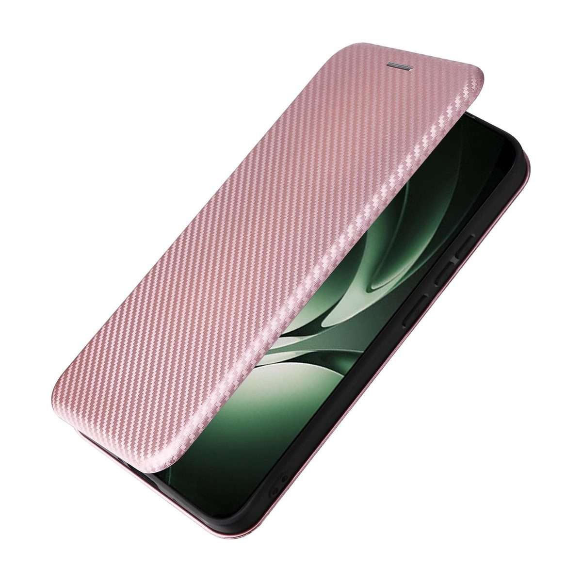 For Redmi K80 Ultra 5G Carbon Fiber Texture Flip Leather Phone Case(Pink)