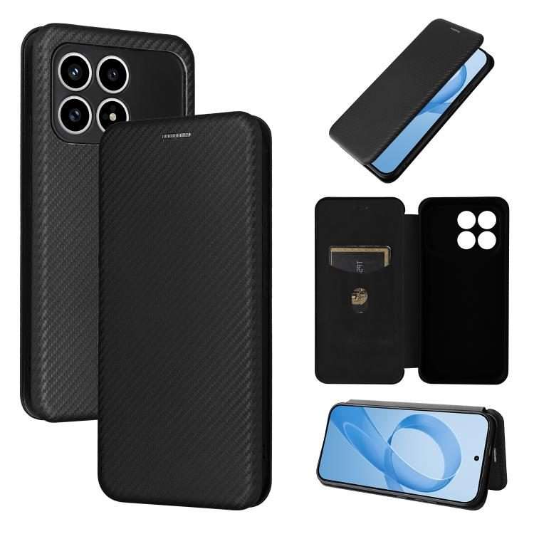 For Redmi K90 5G / Poco F8 Pro Carbon Fiber Texture Flip Leather Phone Case(Black)