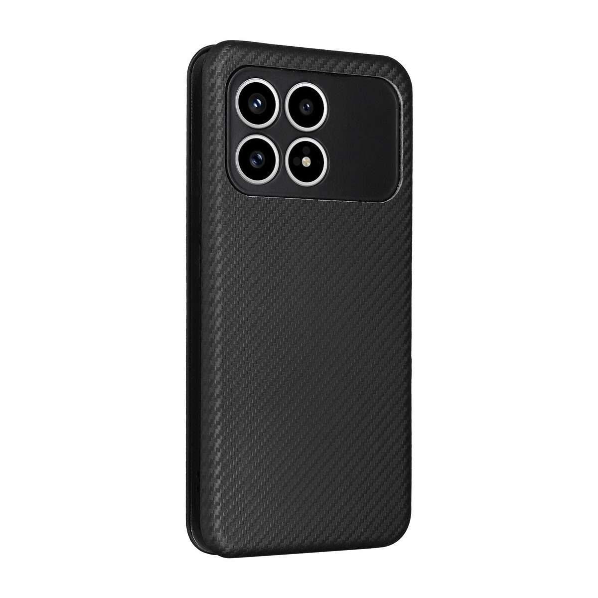 For Redmi K90 5G / Poco F8 Pro Carbon Fiber Texture Flip Leather Phone Case(Black)