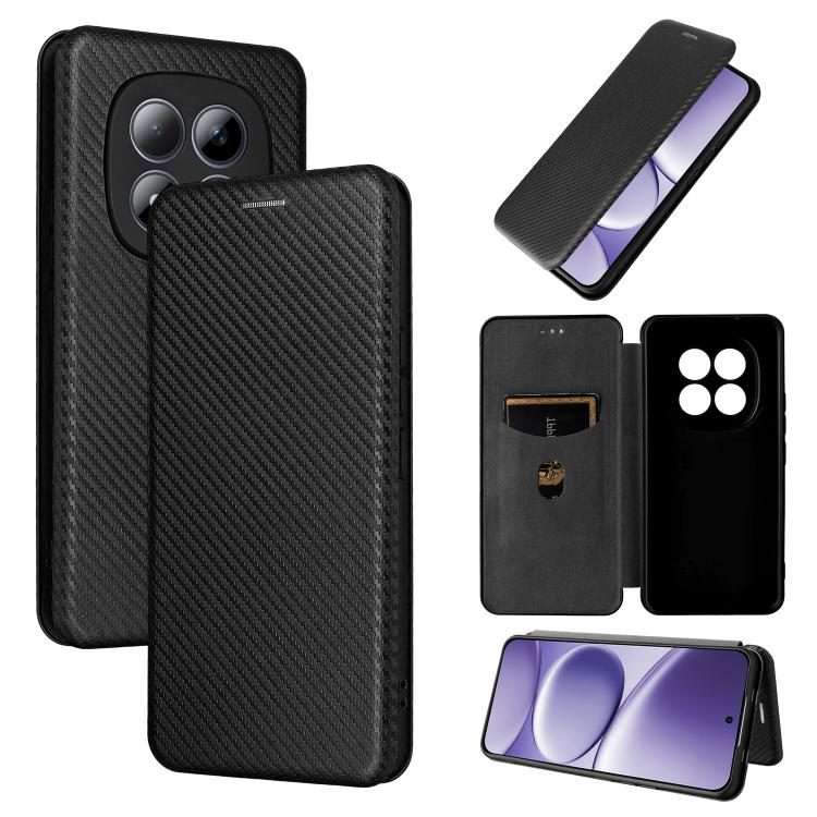 For Redmi Note 15 Pro 4G Global 163.2mm Carbon Fiber Texture Flip Leather Phone Case(Black)