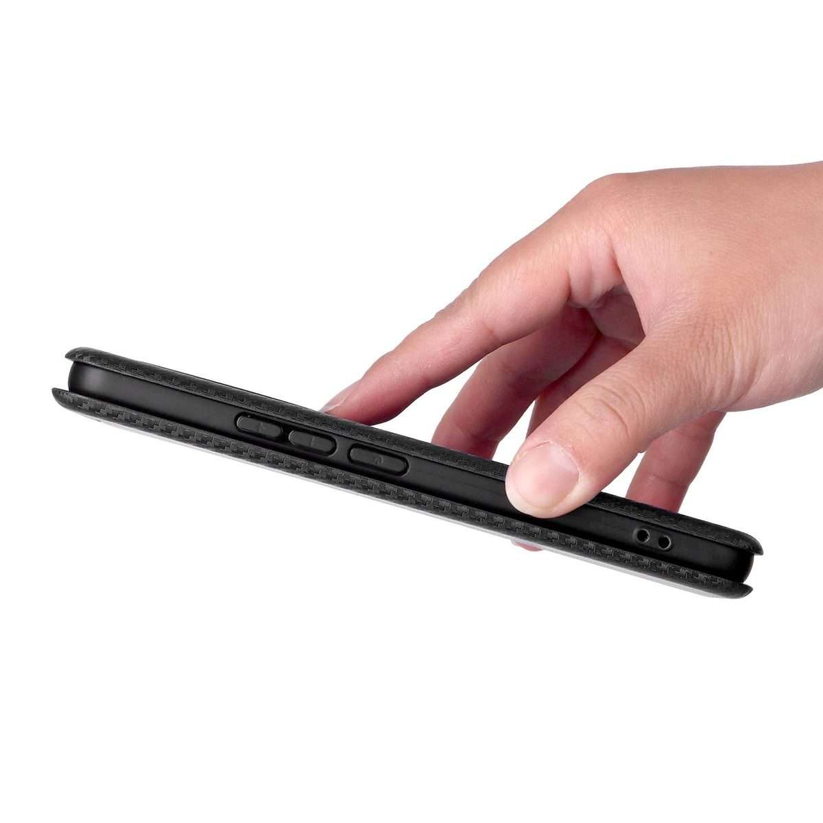 For Redmi Note 15 Pro 4G Global 163.2mm Carbon Fiber Texture Flip Leather Phone Case(Black)