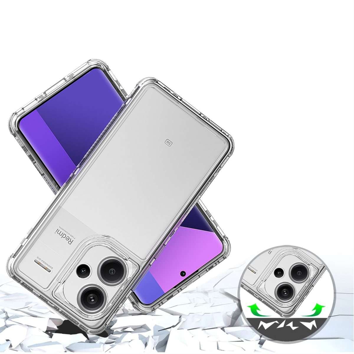 For Redmi Note 13 Pro+ 5G Acrylic Transparent Phone Case