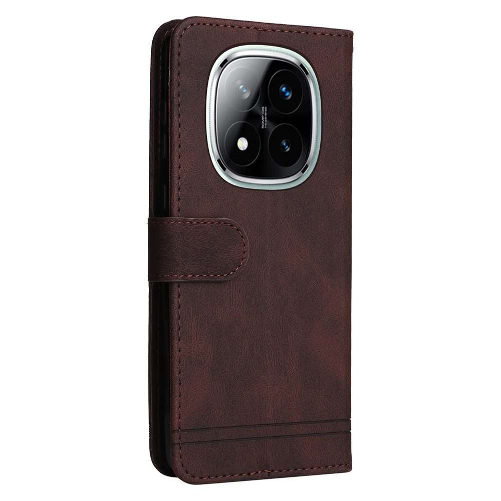 For Redmi Note 14 Pro 5G / Note 14 Pro+ 5G Skin Feel Life Tree Metal Button Leather Ph ... (Brown)