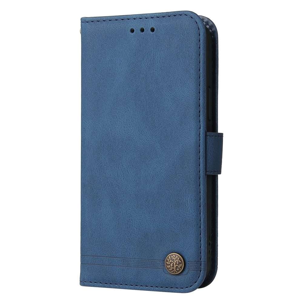 For Redmi Note 14 Pro 5G / Note 14 Pro+ 5G Skin Feel Life Tree Metal Button Leather Pho ... (Blue)