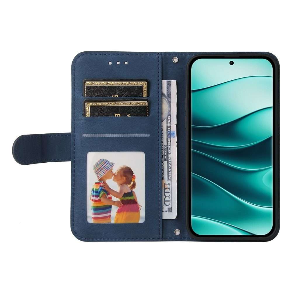 For Redmi Note 14 Pro 5G / Note 14 Pro+ 5G Skin Feel Life Tree Metal Button Leather Pho ... (Blue)