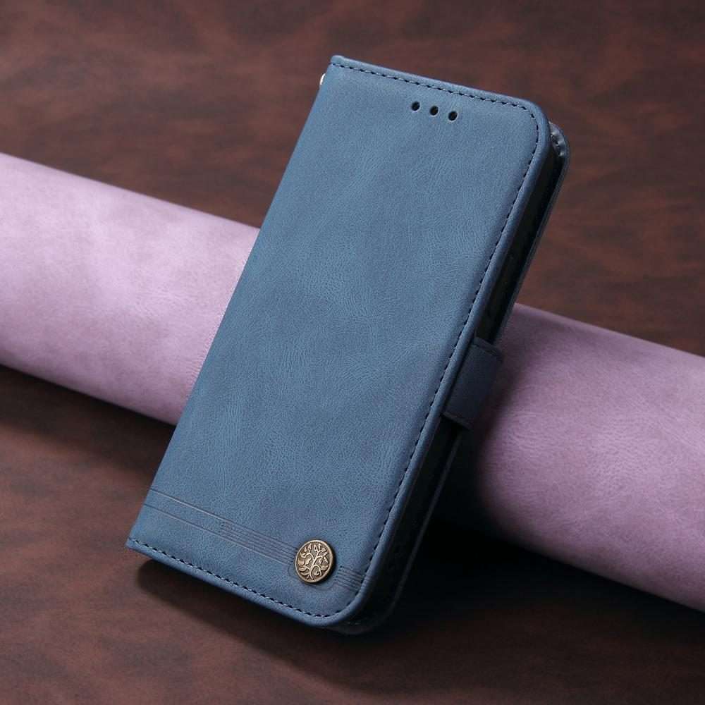For Redmi K80 Pro Skin Feel Life Tree Metal Button Leather Phone Case(Blue)